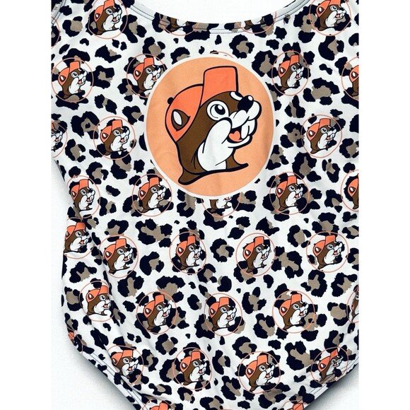 Buc-ees Women's XS Cheetah Logo Print One Piece Swimsuit Bathing Suit Bucees - Picture 2 of 7